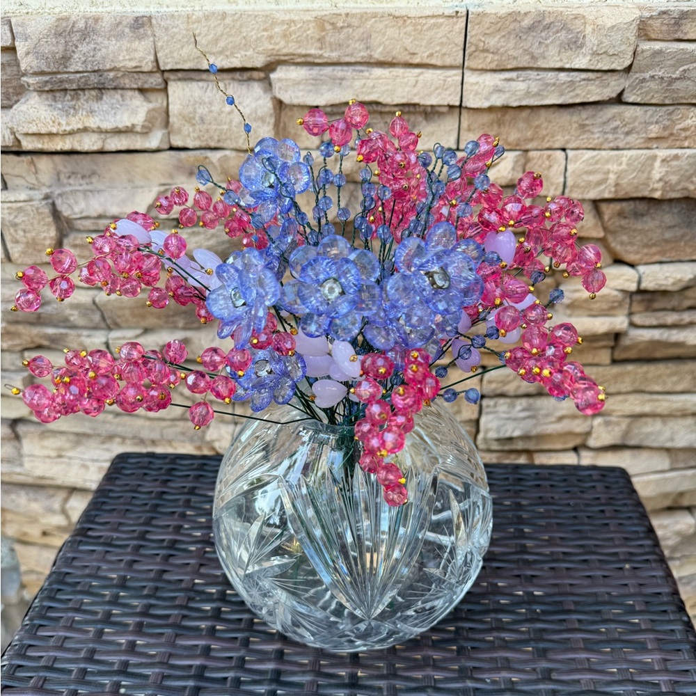 Vintage beaded flower stems artificial flowers